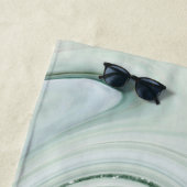 Eleganter Marmor Swirl Silver Glitzer Sparkle Glam Strandtuch (Beispiel)