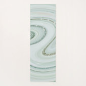 Eleganter Marmor Swirl Silver Glitzer Sparkle Glam Yogamatte (Rückseite)