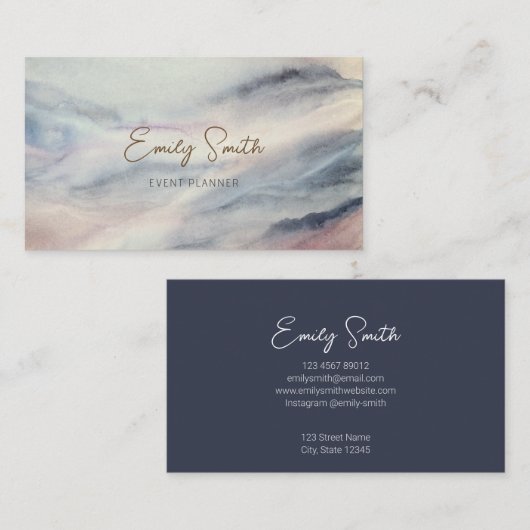 Eleganter Marmor und dunkelgrau auf der Rückseite Visitenkarte (Vorne/Hinten)