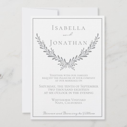 Eleganter Marmor und Einladung zur Hochzeit im Kra (Vorderseite)