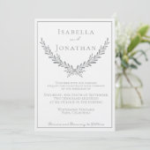 Eleganter Marmor und Einladung zur Hochzeit im Kra (Stehend Vorderseite)