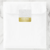 Eleganter Marmor und Gold-Hebräisch Happy Passover Quadratischer Aufkleber (Tasche)