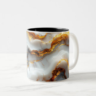 Eleganter Marmor- und Gold-Liquid-Becher Zweifarbige Tasse