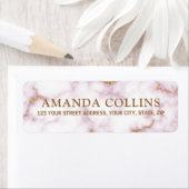 Eleganter Marmor und goldene Rücksendeadresse der  (Insitu)