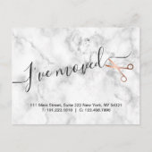 Eleganter Marmor und Goldschere aus Rose Ankündigungspostkarte (Vorderseite)