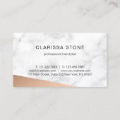 Eleganter Marmor- und Goldschere aus Rose Visitenkarte (Rückseite)