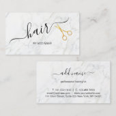 Eleganter Marmor und Goldschere aus Rose Visitenkarte (Vorne/Hinten)