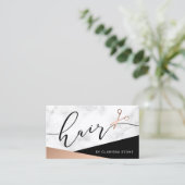 Eleganter Marmor und Goldschere aus Rose Visitenkarte (Stehend Vorderseite)