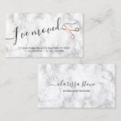 Eleganter Marmor- und Goldschere der Rose Visitenkarte (Vorne/Hinten)