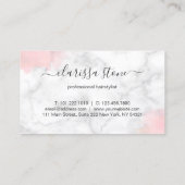 Eleganter Marmor- und Goldschere-Haarstylist Visitenkarte (Rückseite)