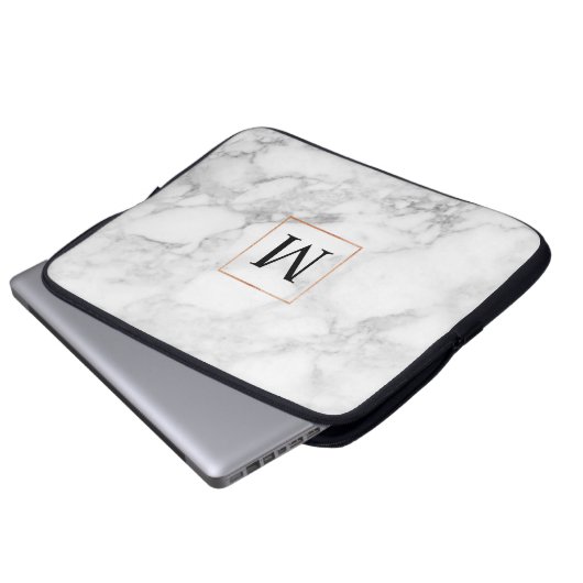 Eleganter Marmor und Imitate Foil Border Laptop Sc Laptopschutzhülle (Vorne Knopf)