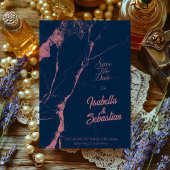 Eleganter Marmor und Rose Save the Date jagen Einladung