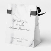 Eleganter Marmor und Wreath Wedding Leckerei Bag Geschenkschachtel (Rückseite)