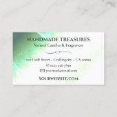 Eleganter Marmor Wasserfarben Blumen Modernes Grün Visitenkarte (Rückseite)