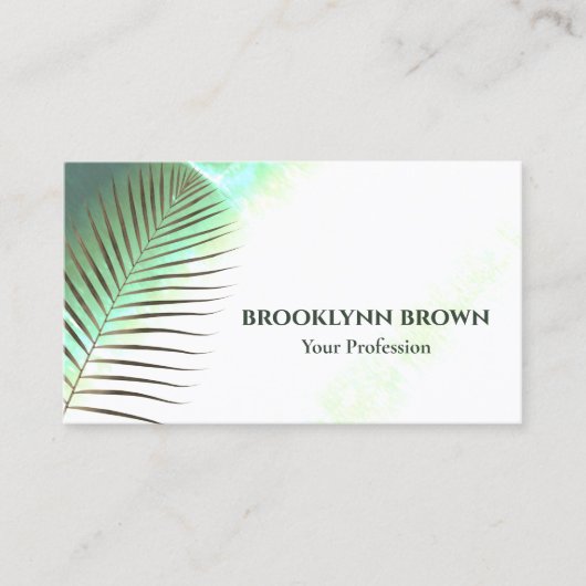 Eleganter Marmor Wasserfarben Blumen Modernes Grün Visitenkarte (Vorderseite)
