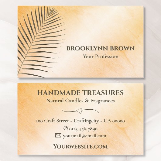 Eleganter Marmor Wasserfarben Blumen Modernes Oran Visitenkarte