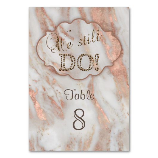 Eleganter Marmor Wir verlängern noch die Stimmen Tischnummer (Vorderseite)