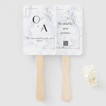 Eleganter Marmorhandfan für Brautparty und Out