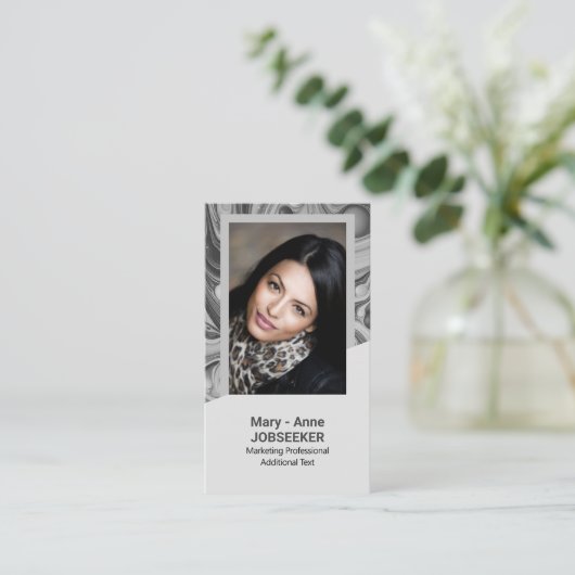 Eleganter Marmorjob Seeker Klasse Kreativ Grau Visitenkarte (Stehend Vorderseite)