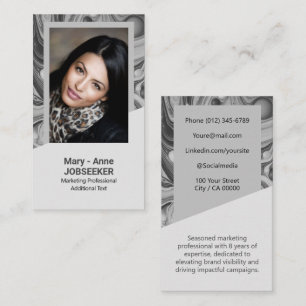 Eleganter Marmorjob Seeker Klasse Kreativ Grau Visitenkarte