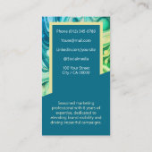 Eleganter Marmorjob-Seeker Klassisch Aquamarin-grü Visitenkarte (Rückseite)