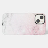 Eleganter Marmormonogramm-Glitzer iPhone Hülle (Rückseite (Horizontal))