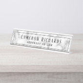 Eleganter Marmorname und Titelvorlage Schreibtischnamensplakette (Vorderseite )