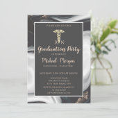 Eleganter Marmorstein , Krankenpflegepartei Einladung (Stehend Vorderseite)