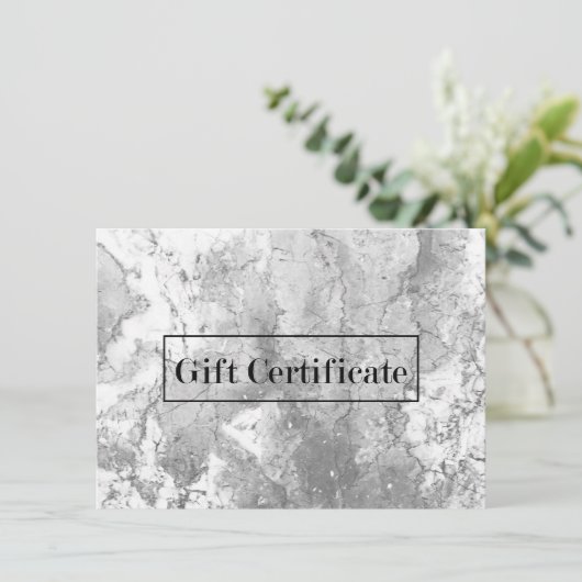 Eleganter Marmorstein Moderne Geschenkgutscheine (Stehend Vorderseite)