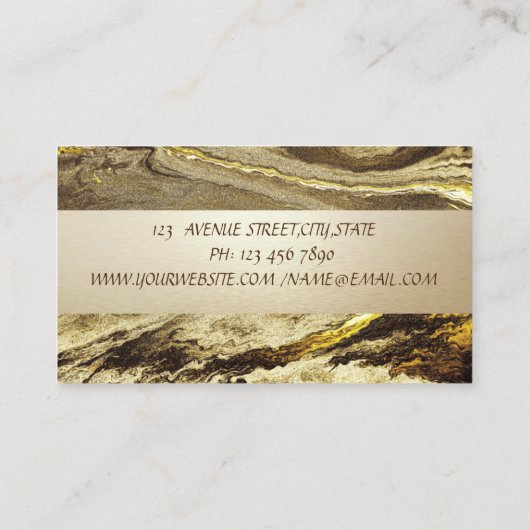 Eleganter Marmorstein Streifen Visitenkarte (Rückseite)