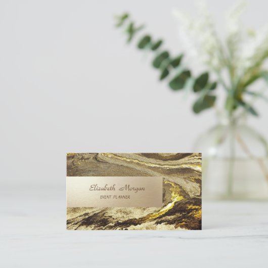 Eleganter Marmorstein Streifen Visitenkarte (Stehend Vorderseite)