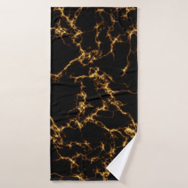 Eleganter Marmorstil3 - Schwarzes Gold Badehandtuch