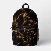 Eleganter Marmorstil3 - Schwarzes Gold Bedruckter Rucksack (Vorderseite)