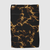 Eleganter Marmorstil3 - Schwarzes Gold Golfhandtuch (Vorderseite)