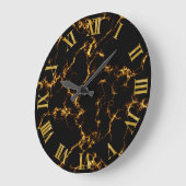 Eleganter Marmorstil3 - Schwarzes Gold Große Wanduhr (Winkel)