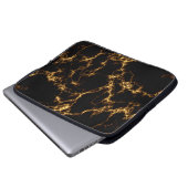 Eleganter Marmorstil3 - Schwarzes Gold Laptopschutzhülle (Vorne Knopf)