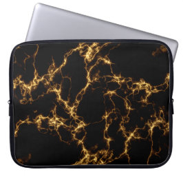 Eleganter Marmorstil3 - Schwarzes Gold Laptopschutzhülle