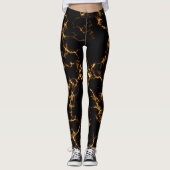 Eleganter Marmorstil3 - Schwarzes Gold Leggings (Vorderseite)