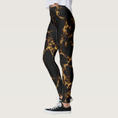 Eleganter Marmorstil3 - Schwarzes Gold Leggings (Links)
