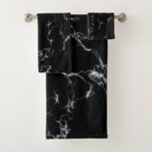 Eleganter Marmorstil4 - Schwarz und Weiß Badhandtuch Set (Insitu)