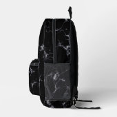 Eleganter Marmorstil4 - Schwarz und Weiß Bedruckter Rucksack (Rechts)