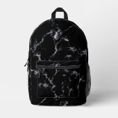 Eleganter Marmorstil4 - Schwarz und Weiß Bedruckter Rucksack (Vorderseite)