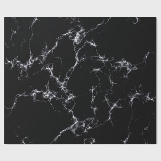 Eleganter Marmorstil4 - Schwarz und Weiß Geschenkpapier (Flach)