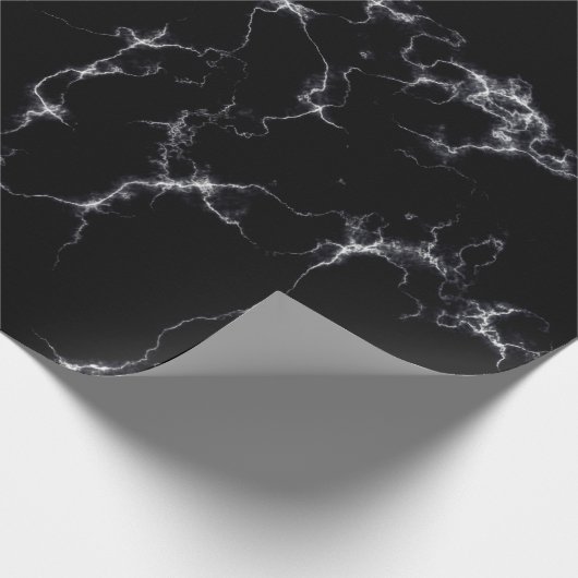 Eleganter Marmorstil4 - Schwarz und Weiß Geschenkpapier (Ecke)