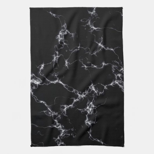 Eleganter Marmorstil4 - Schwarz und Weiß Geschirrtuch (Vertikal)
