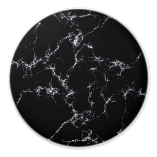 Eleganter Marmorstil4 - Schwarz und Weiß Keramikknauf (Vorderseite)