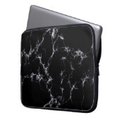 Eleganter Marmorstil4 - Schwarz und Weiß Laptopschutzhülle (Vorderseite Links)