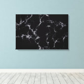Eleganter Marmorstil4 - Schwarz und Weiß Leinwanddruck (Insitu (Holzboden))