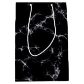 Eleganter Marmorstil4 - Schwarz und Weiß Mittlere Geschenktüte (Vorderseite)