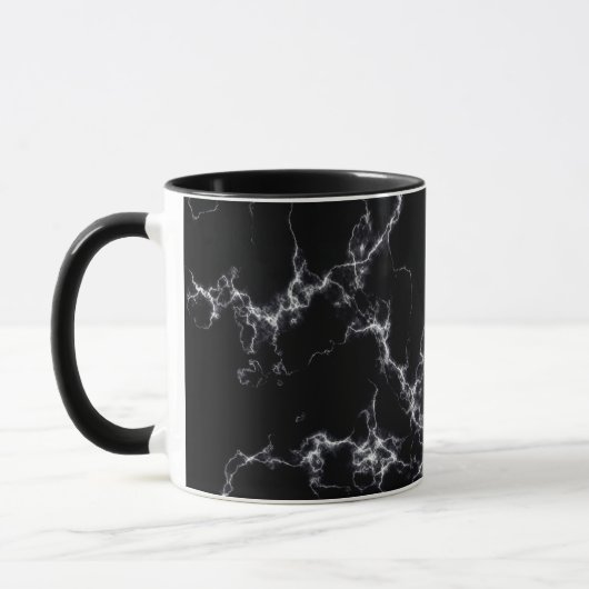 Eleganter Marmorstil4 - Schwarz und Weiß Tasse (Links)